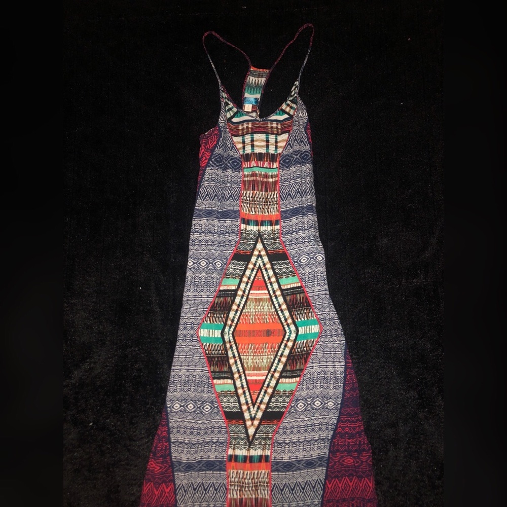 Floor length tribal maxi dress